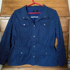Talbots Navy/White Polka Dot Jacket size XLP